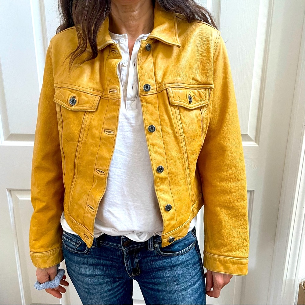 Tan Yellow Leather Jacket
